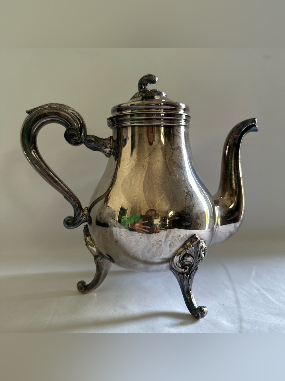 Christofle coffee or tea pot silver plated marly pattern 8”